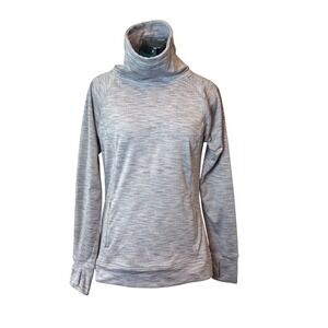 Kyodan Outdoor Cowl Neck Pullover Gray Thumbhole Zip Pocket Womens‎ L Hiking